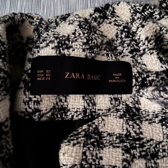 Zara tweed black and white jacket blazer size xs - Picture 3 of 4